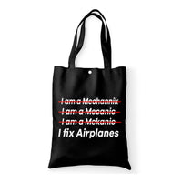 Thumbnail for I Fix Airplanes Designed Tote Bags