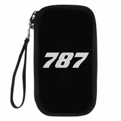 Boeing 787 Flat Text Travel Cases & aviation print travel case wallet, fits travel documents.