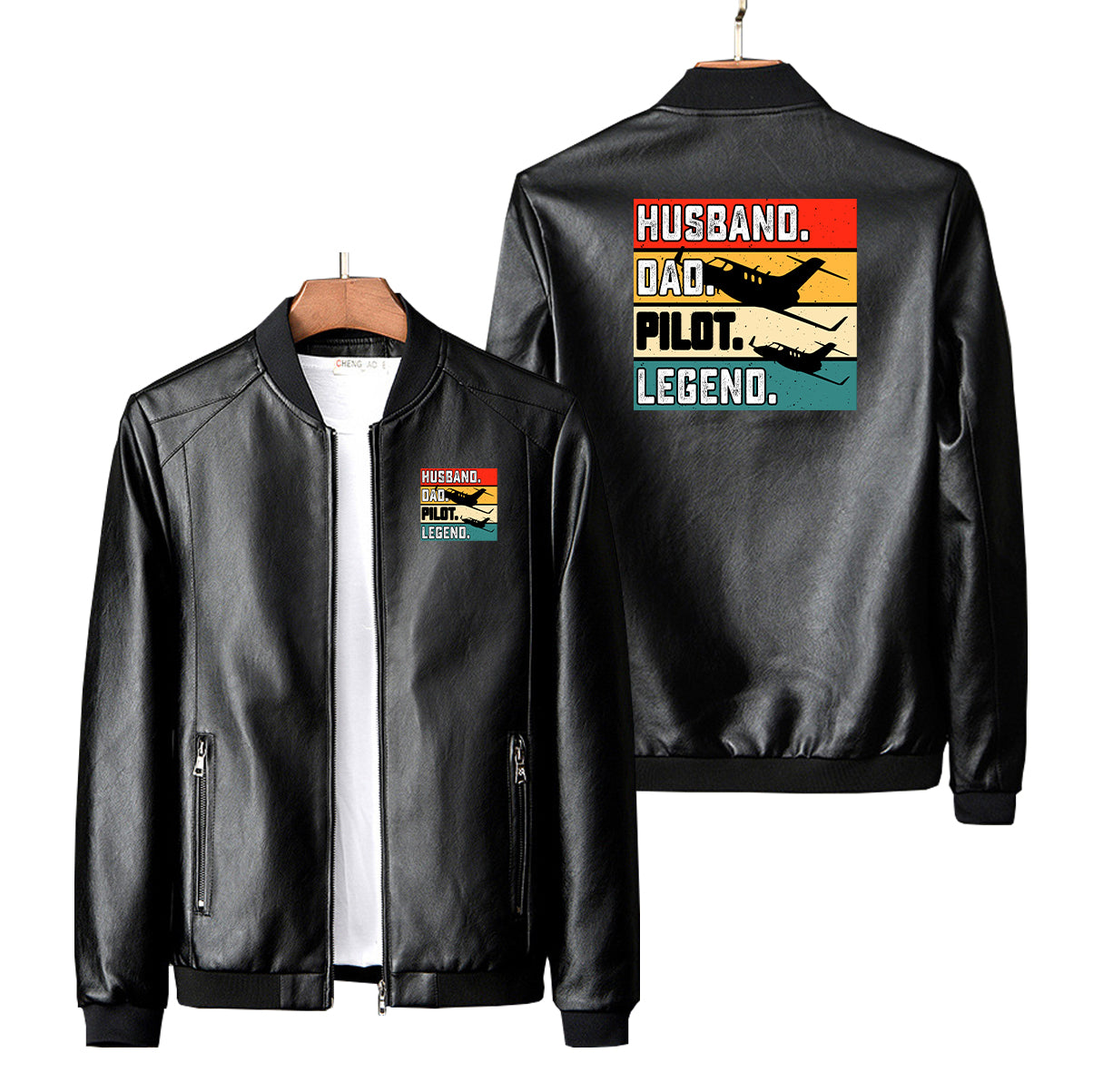 Husband & Dad & Pilot & Legend Designed PU Leather Jackets