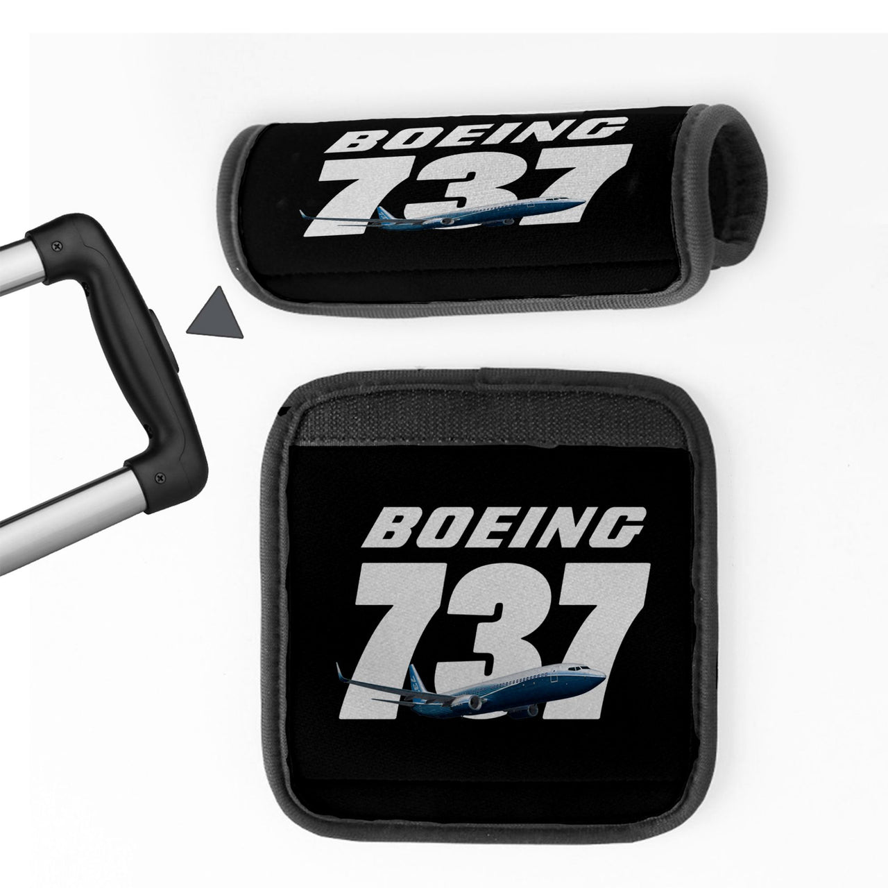 Super Boeing 737+Text Designed Neoprene Luggage Handle Covers