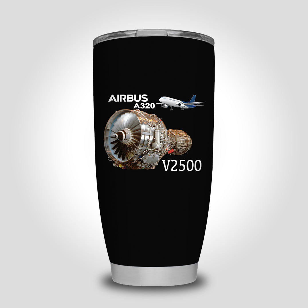 Airbus A320 & V2500 Engine Designed Tumbler Travel Mugs