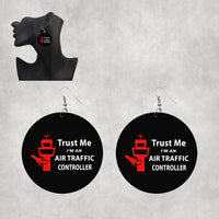 Thumbnail for Trust Me I'm an Air Traffic Controller Designed Wooden Drop Earrings