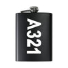 A321 Text Designed Stainless Steel Hip Flasks