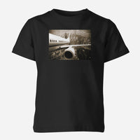 Thumbnail for Departing Aircraft & City Scene behind Designed Children T-Shirts