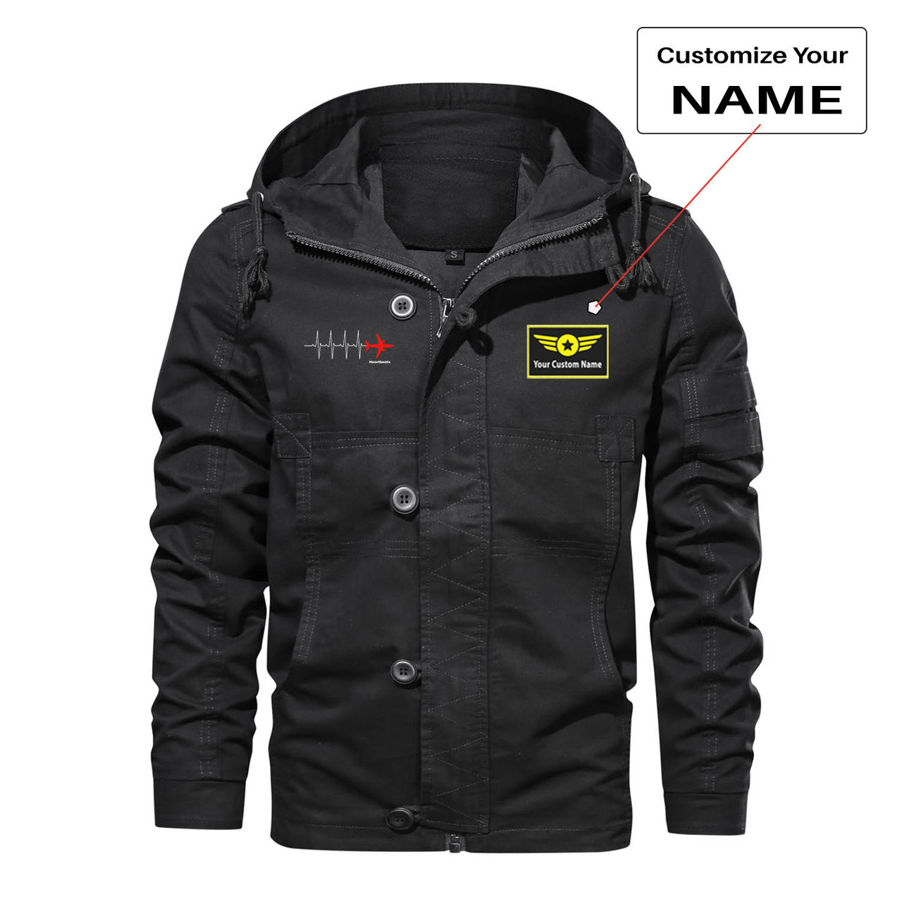 Aviation Heartbeats Designed Cotton Jackets
