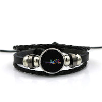 Thumbnail for Multicolor Airplane aviation bracelet, stainless steel body with engraved detail.