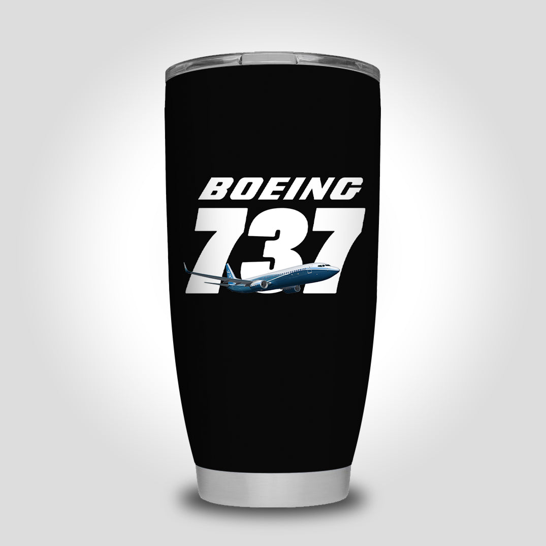 Super Boeing 737+Text Designed Tumbler Travel Mugs