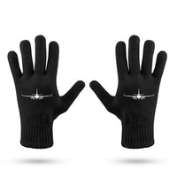 Thumbnail for Embraer E-190 Silhouette Plane Designed Gloves