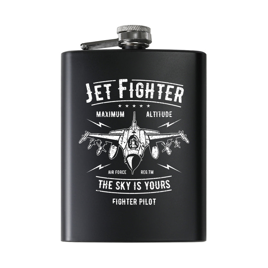 Jet Fighter - The Sky is Yours Designed Stainless Steel Hip Flasks