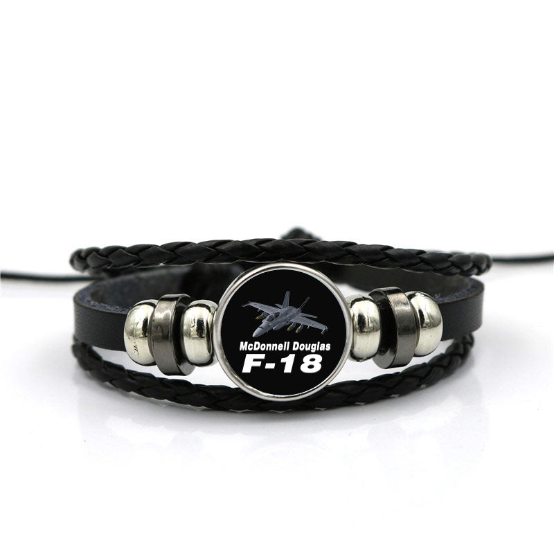 The McDonnell Douglas F18 Designed Leather Bracelets