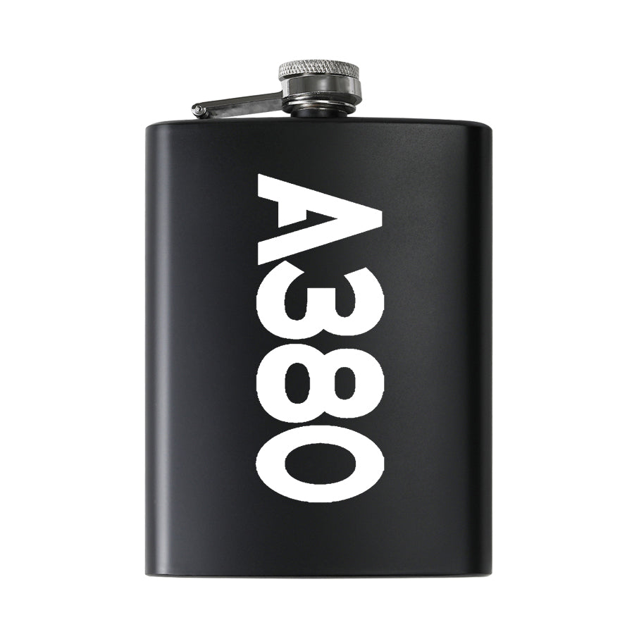 A380 Text Designed Stainless Steel Hip Flasks