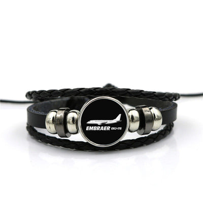 The Embraer ERJ-175 aviation-themed bracelet, polished stainless steel.