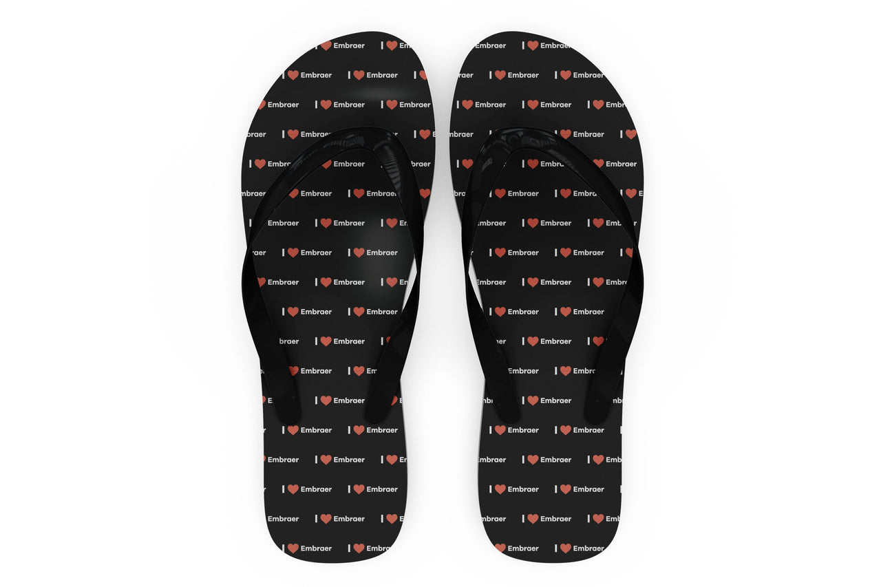 I Love Embraer Designed Slippers (Flip Flops)