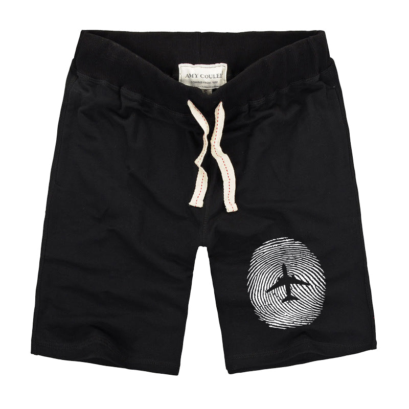 Aviation Finger Print Designed Cotton Shorts
