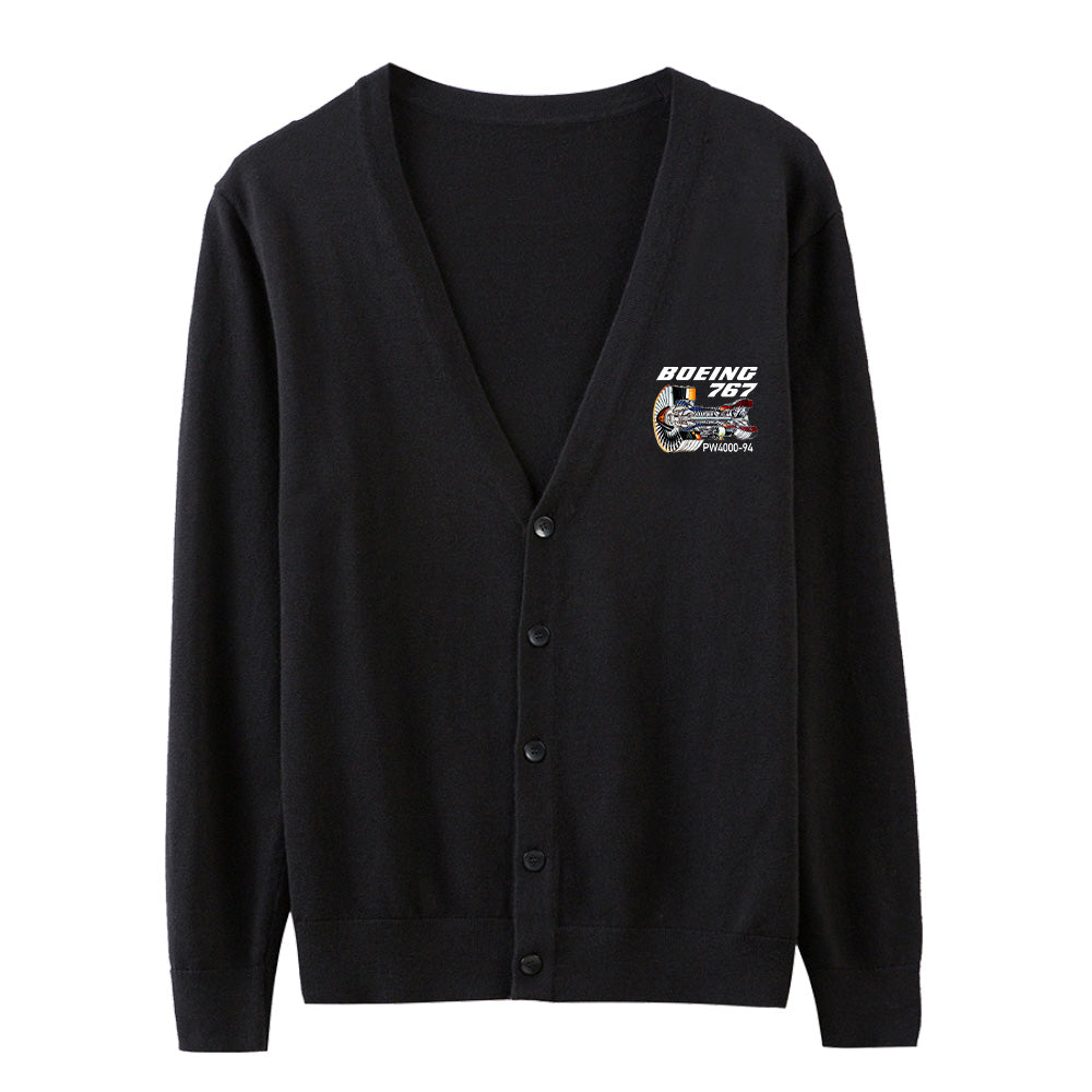 Boeing 767 Engine (PW4000-94) Designed Cardigan Sweaters