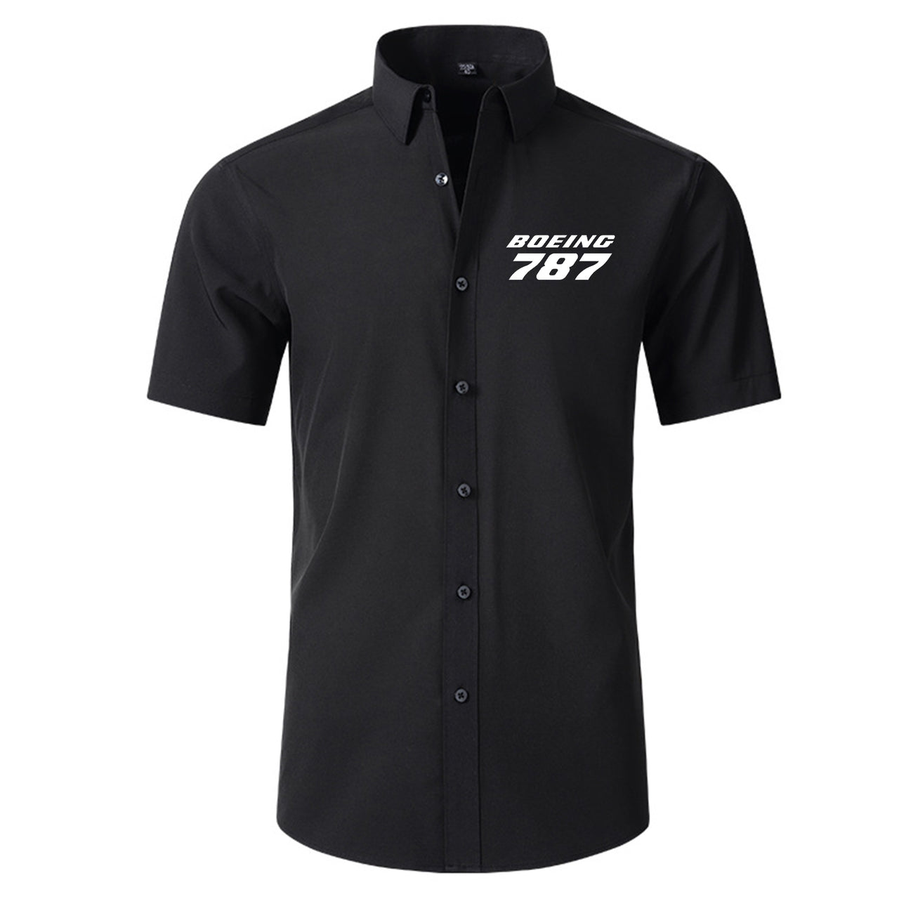 Boeing 787 & Text Designed Short Sleeve Shirts