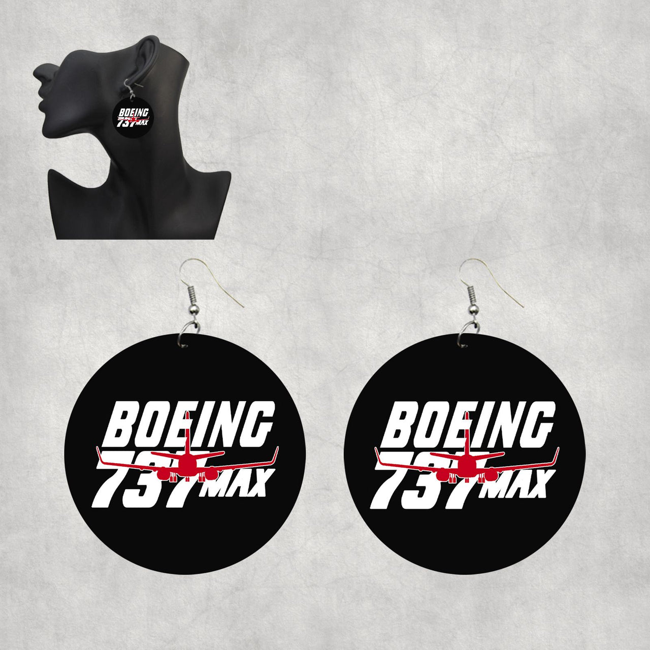 Amazing 737 Max Designed Wooden Drop Earrings