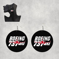 Thumbnail for Amazing 737 Max Designed Wooden Drop Earrings