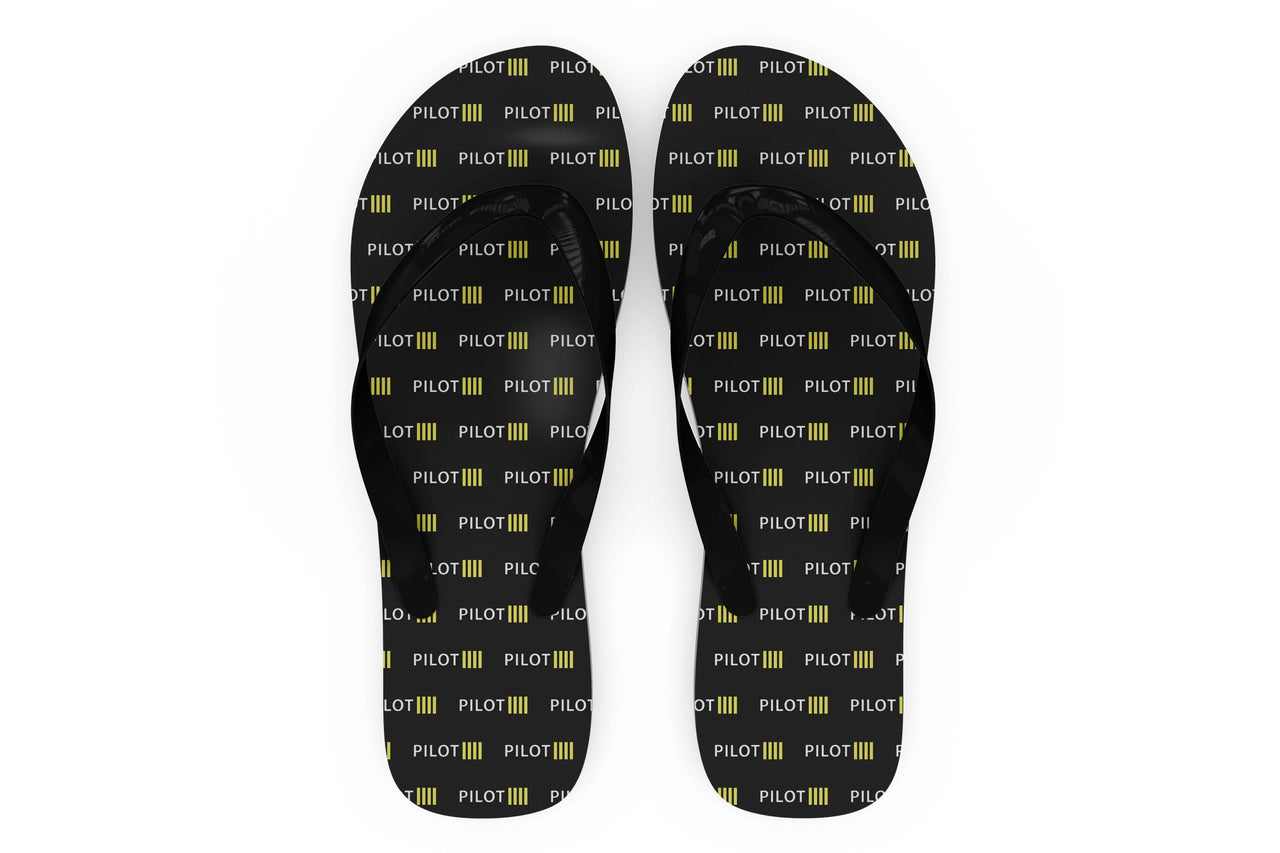 Pilot & Stripes (4 Lines) Designed Slippers (Flip Flops)