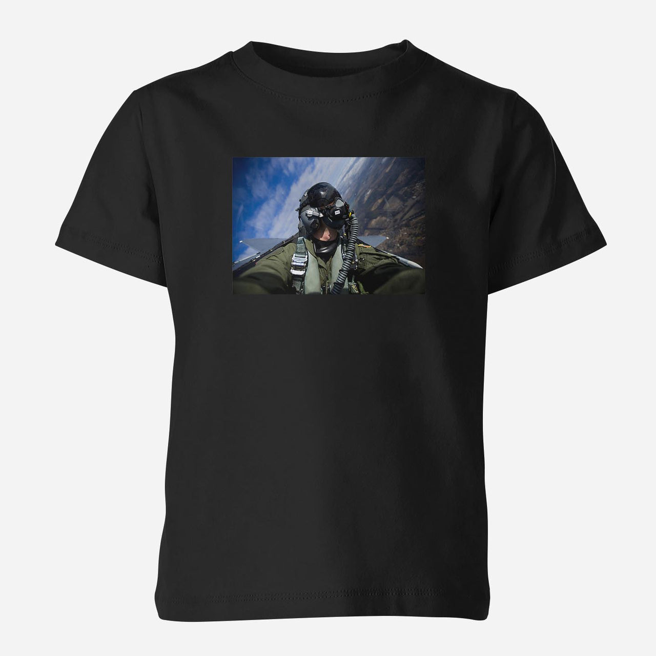 Amazing Military Pilot Selfie Designed Children T-Shirts