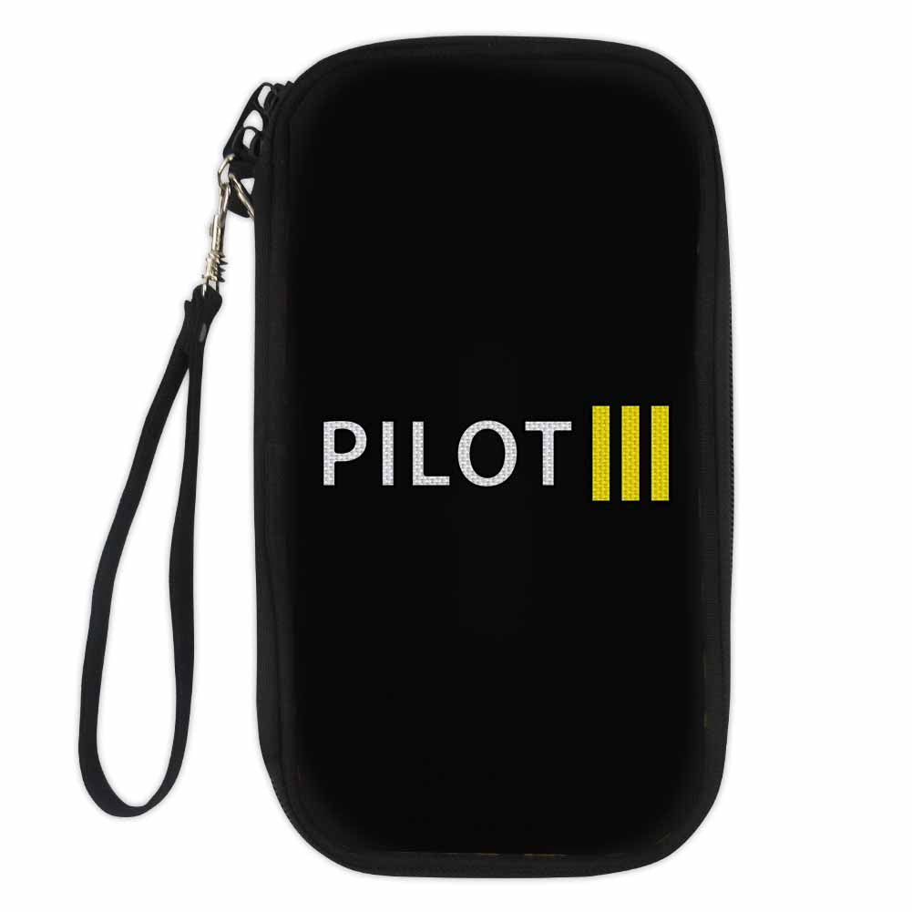 Pilot & Stripes (3 Lines) Designed Travel Cases & Wallets