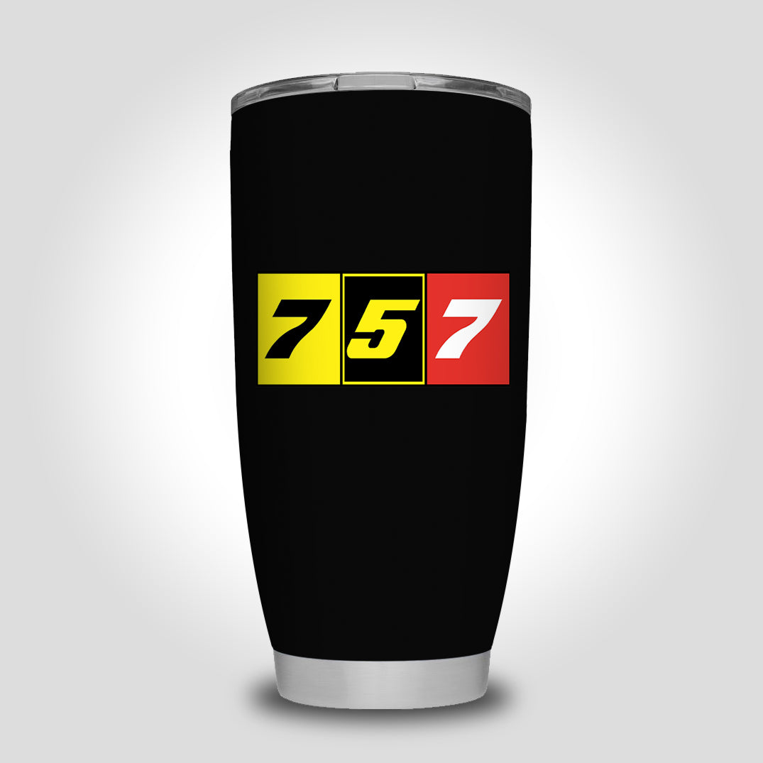 Flat Colourful 757 Designed Tumbler Travel Mugs