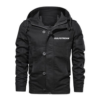Thumbnail for Gulfstream & Text Designed Cotton Jackets