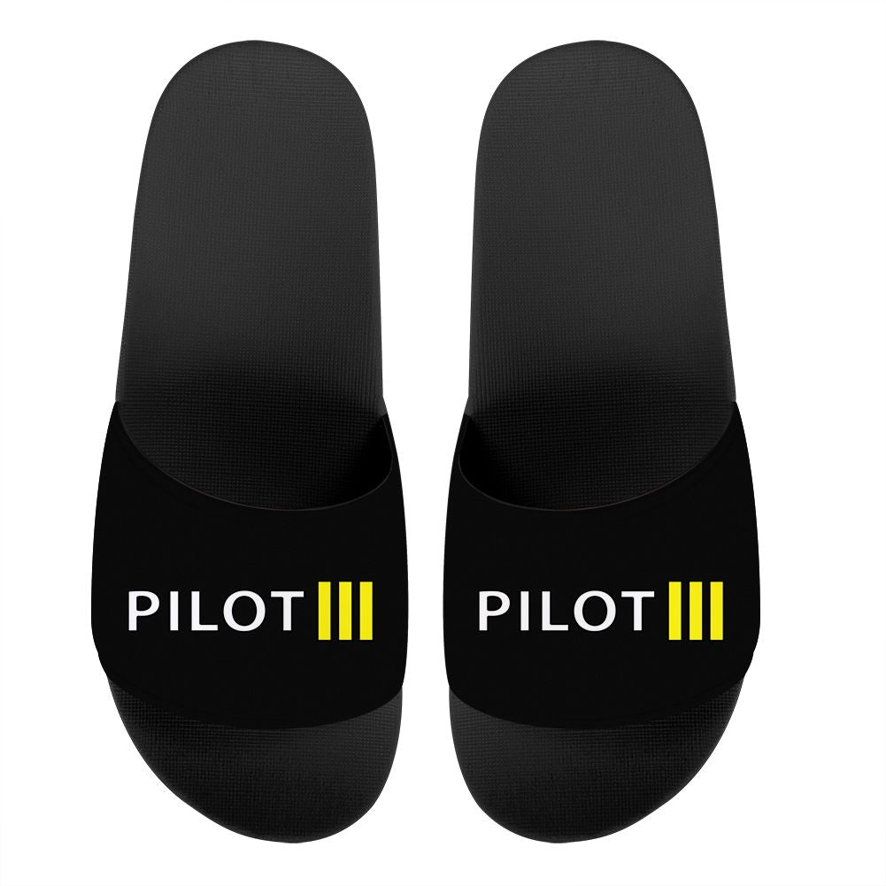 Pilot & Stripes (3 Lines) Designed Sport Slippers