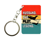 Thumbnail for Husband & Dad & Pilot & Legend Designed Key Chains