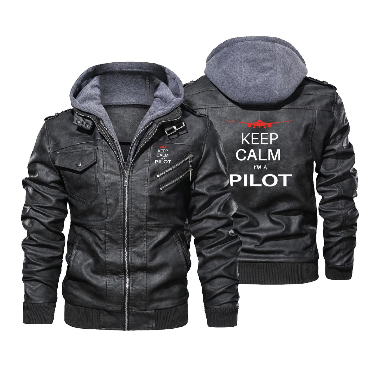 Pilot (777 Silhouette) Designed Hooded Leather Jackets