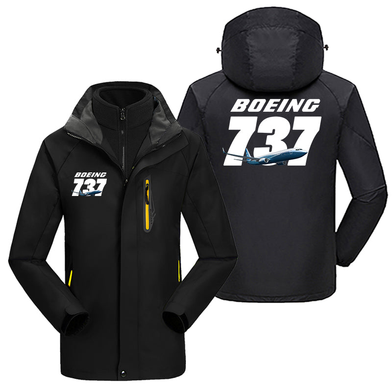 Super Boeing 737+Text Designed Thick Skiing Jackets