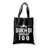 Thumbnail for Sukhoi Superjet 100 & Plane Designed Tote Bags