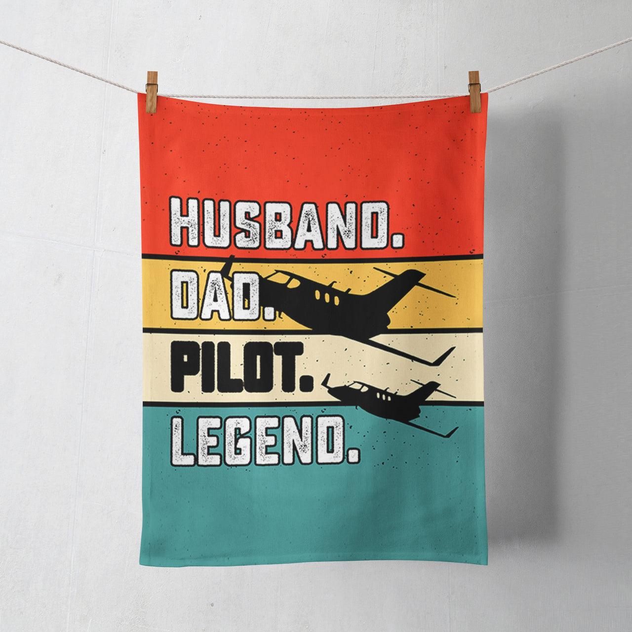 Husband & Dad & Pilot & Legend Designed Towels