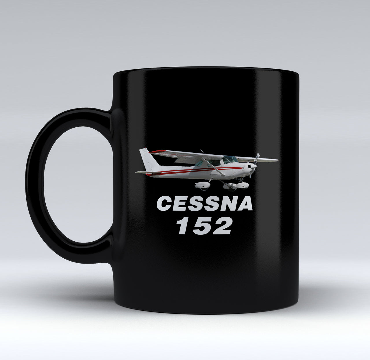 The Cessna 152 Designed Black Mugs