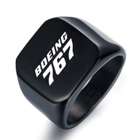 Thumbnail for Boeing 767 & Text Designed Men Rings