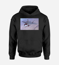 Thumbnail for Fighting Falcon F35 Captured in the Air Designed Hoodies