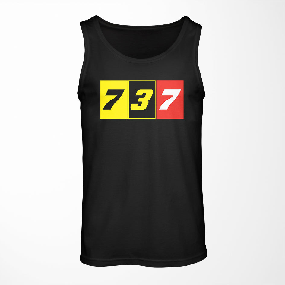 Flat Colourful 737 Designed Tank Tops