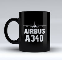 Thumbnail for Airbus A340 & Plane Designed Black Mugs
