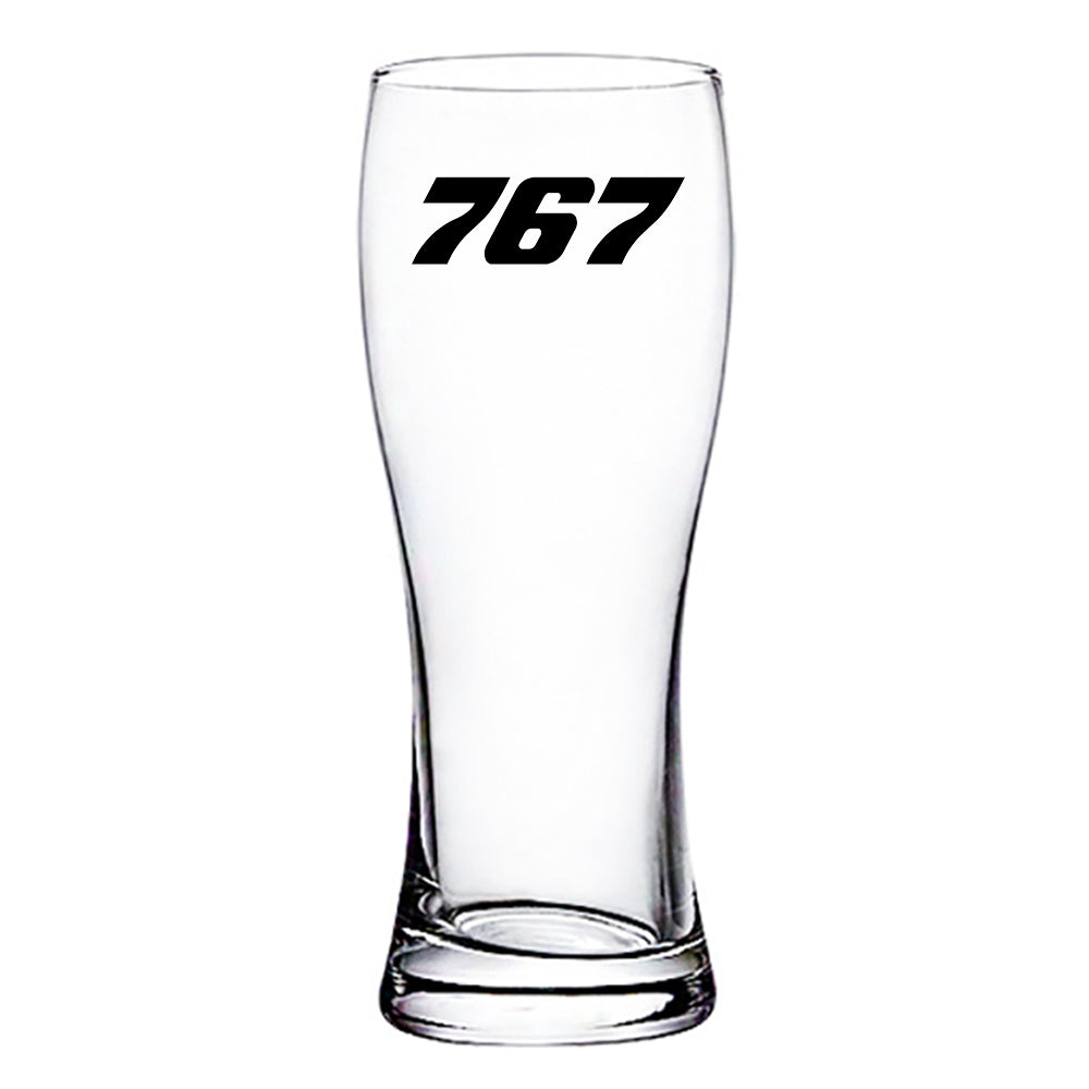 767 Flat Text Designed Pilsner Beer Glasses