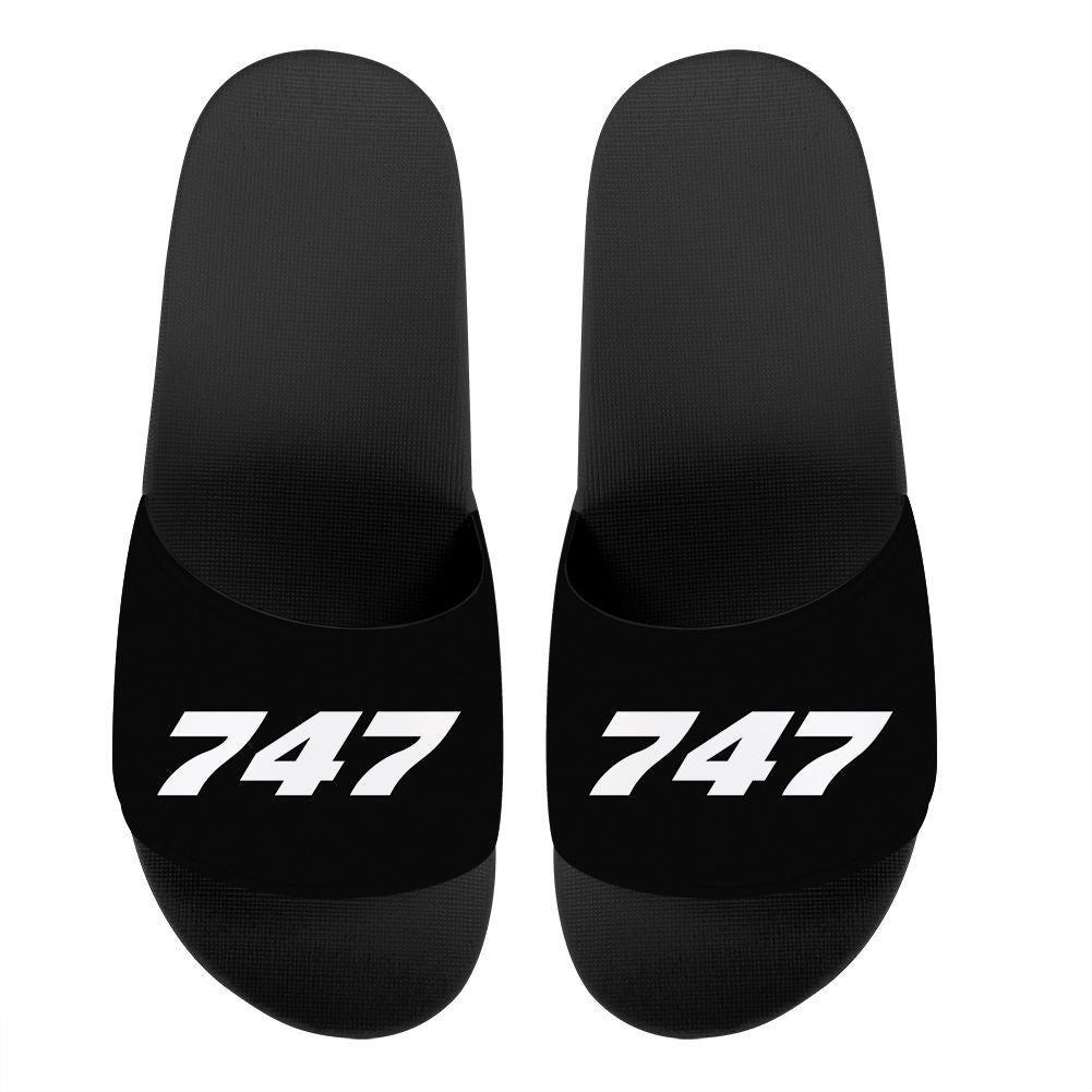 747 Flat Text Designed Sport Slippers