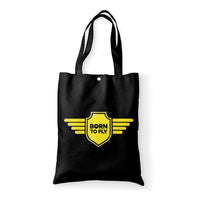 Thumbnail for Born To Fly & Badge Designed Tote Bags