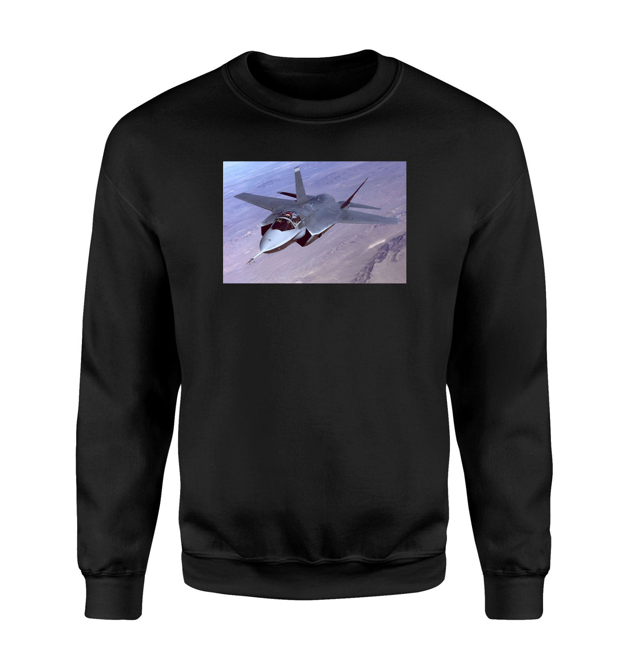 Fighting Falcon F35 Captured in the Air Designed Sweatshirts