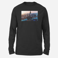 Thumbnail for Amazing City View from Helicopter Cockpit Designed Long-Sleeve T-Shirts