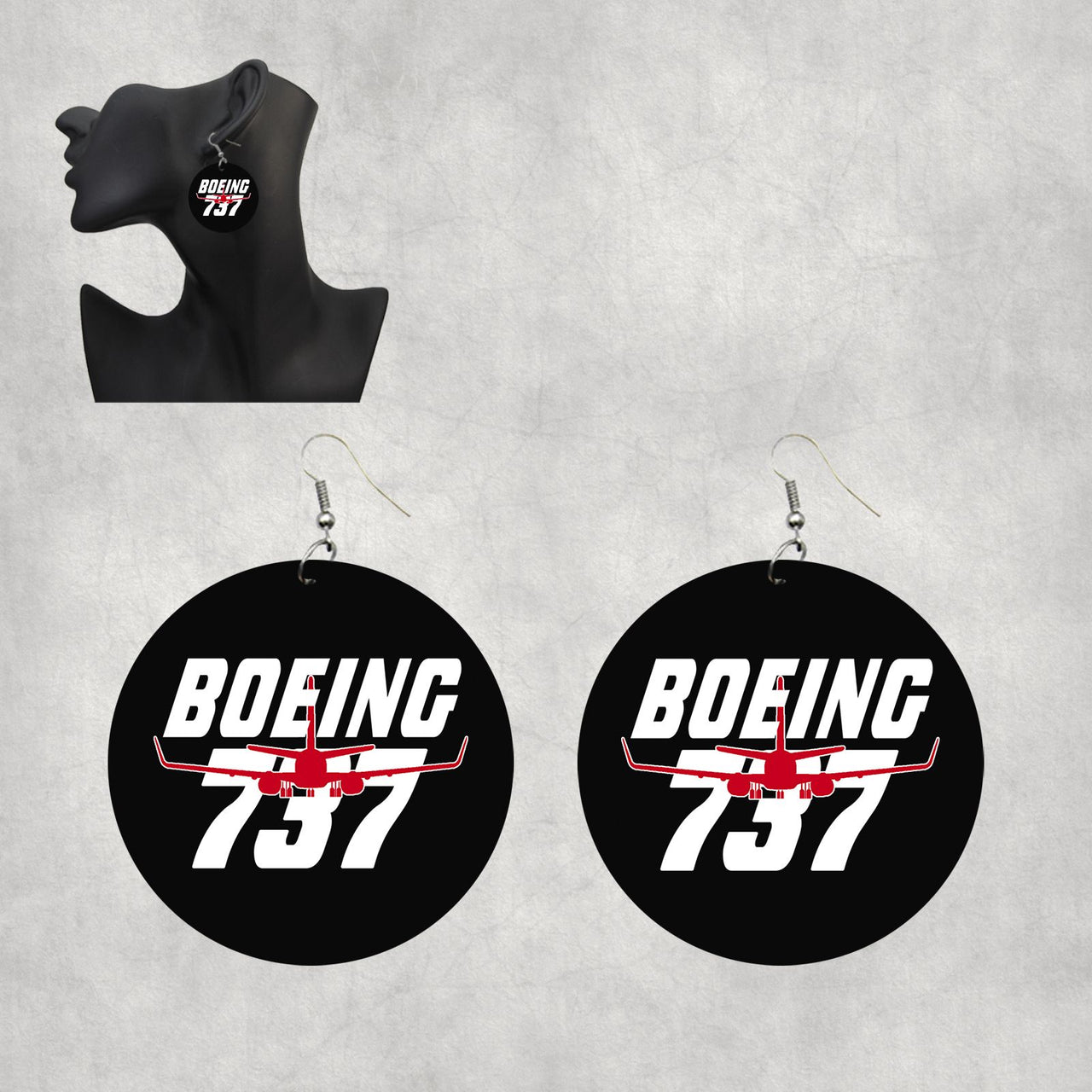 Amazing Boeing 737 Designed Wooden Drop Earrings