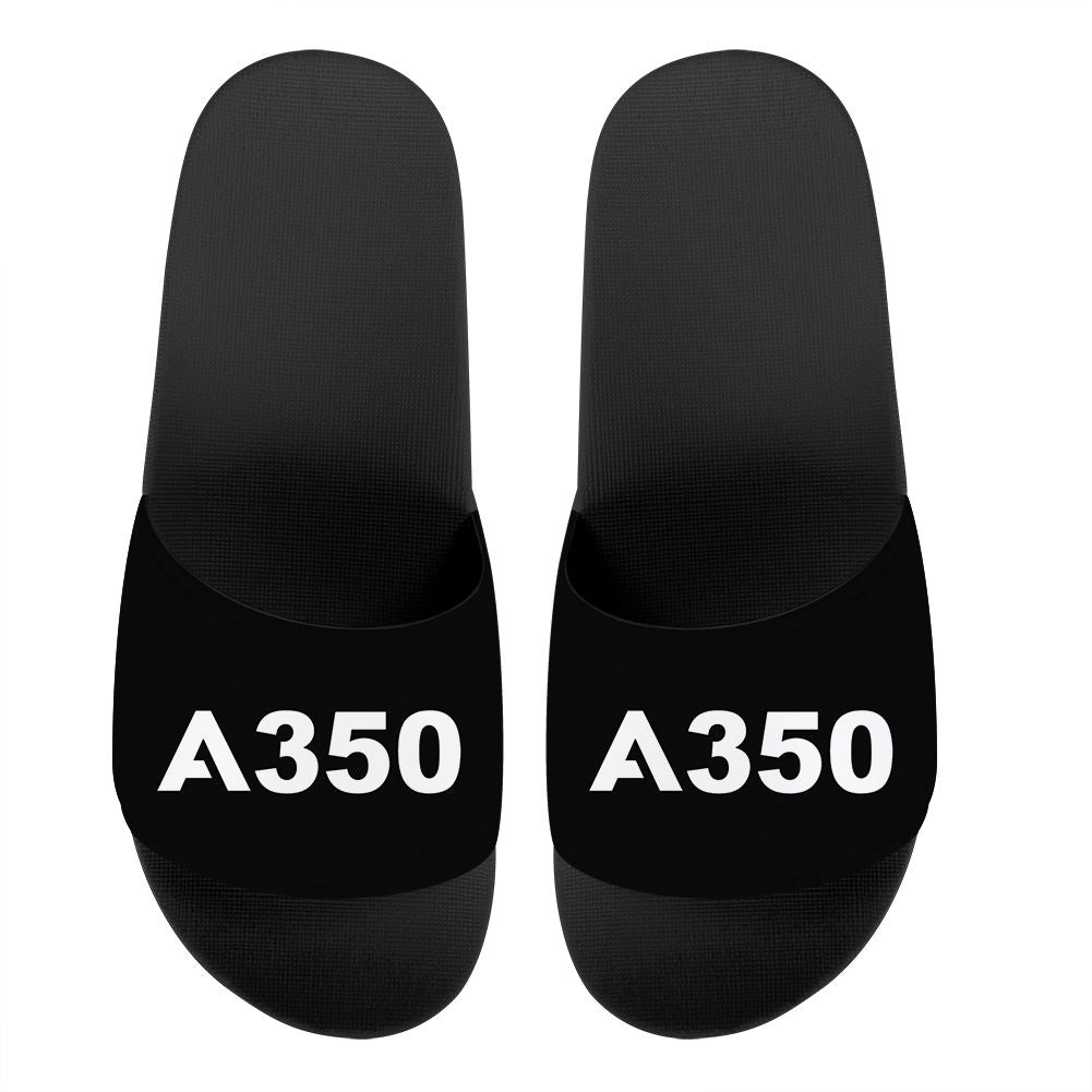 A350 Flat Text Designed Sport Slippers