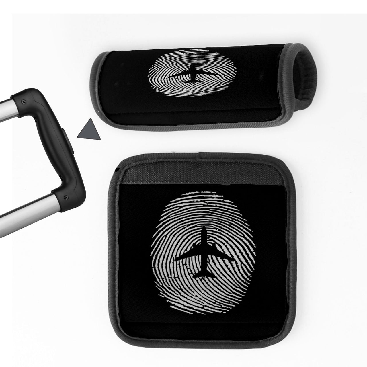 Aviation Finger Print Designed Neoprene Luggage Handle Covers