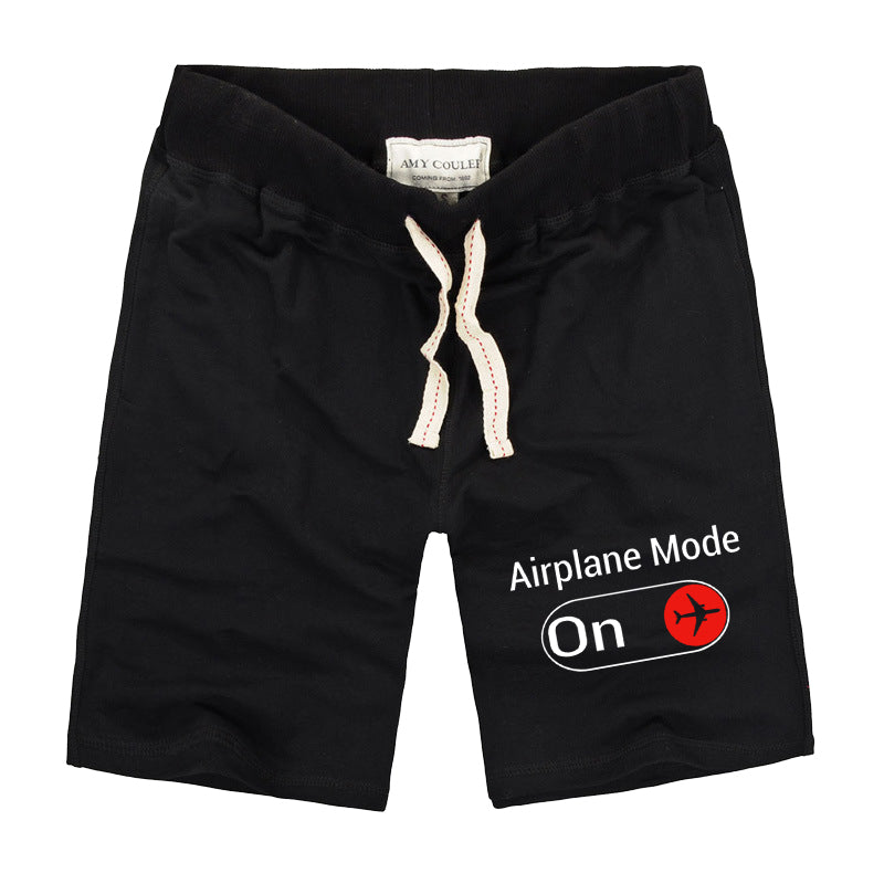 Airplane Mode On Designed Cotton Shorts