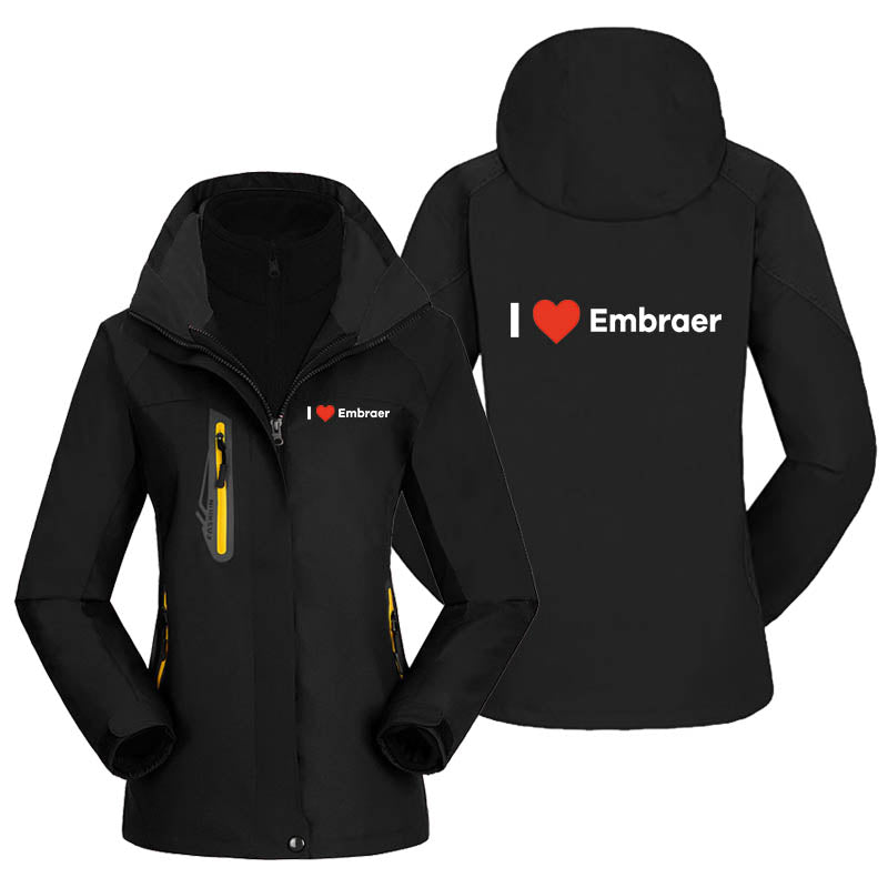 I Love Embraer Designed Thick "WOMEN" Skiing Jackets