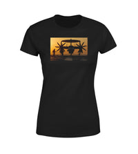 Thumbnail for Military Plane at Sunset Designed Women T-Shirts