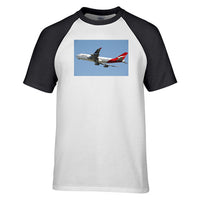 Thumbnail for Departing Qantas Boeing 747 Designed Raglan T-Shirts